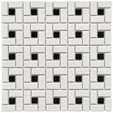 Retro Spiral White and Black 12 1/2 x 12 1/2 Inch Porcelain Floor & Wall Tile (10 Pcs/11.1 Sq. Ft. Per Case, $1 Standard Shipping)