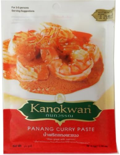 Panang Curry Paste (Kaeng Panang) Thai Authentic Herbal Food Net Wt 50 G (1.76 Oz.) Kanokwan Brand X 3 Bags