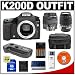 Pentax K200D Digital SLR Camera with Pentax SMC DA 18-55mm f/3.5-5.6 AL II + Pentax SMC DA 50-200mm f/4-5.6 ED Zoom Lens + Pentax D-BG3 Battery Grip + 8GB SD Card + Case + Cameta Bonus Accessory Kit