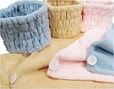 メーカー直販 入浴時の便利物 大人気ヘアラップ＆ヘアバンド 吸水性抜群新繊維 各3色合計6点セット