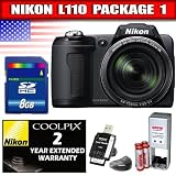 Cheap Nikon Coolpix L110 12.1MP Digital Camera with 15x Wide Angle Optical Vibration Reduction (VR) Zoom and 3.0