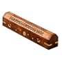 Wooden Coffin Incense Burner - Black Sun and Moon 12" - Brass Inlays - Storage Compartment