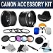 Essential Kit for CANON REBEL (T3i T3 T2i T2 T1i XTi XT XSi XS), CANON EOS (1100D 600D 550D 500D 450D 400D 350D 300D) Includes: 58mm 0.43x Wide Angle & 2.2x Telephoto High Definition Lenses by Vivitar + Filter Kit (UV, Polarizing, Fluorescent) + Macro Close Up Set + Tulip Flower Lens Hood + Center Pinch Lens Cap + 2 Graduated Color Filters (Warming, Blue) + Flash Diffuser Set + Deluxe Cleaning Kit + Lens Cleaning Pen + 3 Premium Goja Microfiber Cleaning Cloths and Keychain