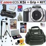 Canon Digital Rebel XSi 12MP Digital SLR Camera (Silver) + BG-E5 Battery Grip + 4GB Deluxe Accessory Kit