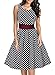 Miusol Women's Cut Out Vintage Polka Dot Optical Illusion Bridesmaid Swing Dress