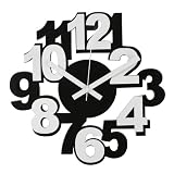 Modern Funky Black & White Wall Clock - Contemporary design