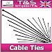 100 BLACK CABLE TIE/ ZIP TIES/ CABLE TIDY 4.8mm X 250mm