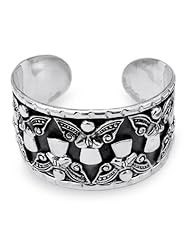 Silver cuff bracelet, Angels at Prayer - Handcrafted Taxco Fine Silver Cuff Bracelet