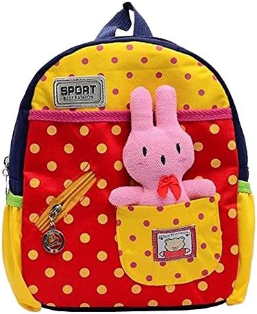 Your Gallery Baby's Cute Kawaii Rabbit Polka Dots Small Backpack for Toddlers, red