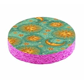  Sun Moon and Stars on Green Unique Kitchen Sponge