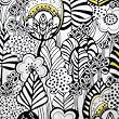 Trio Black/White Funky Flowers