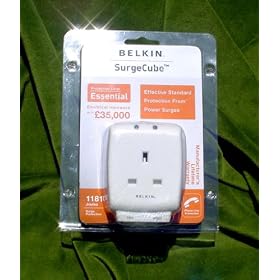 Belkin SurgeCube F9H100VUKCW Surge Suppressor - Receptacles: 1 x Briti