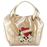 Ed Hardy Love Kills Slowly Bertha Tote - Gold