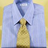Non-Iron End-on-End Stripe Broadcloth Short Sleeve Dress Shirt