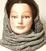 Sg.060, Hand Machine Knitted Hand Crochet Refined Dark Grey Chenille Heavy Winter Balaclava Neck Warmer Hood for Women and Teens