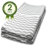 Changing Pad Cover 2 Pack By Bonafide Baby - Grey Chevron Nursery Bedding