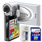 SVP HDDV-2300-Silver 11MP Max 2.4-inch LCD Digital Video Camcorder with Speaker + FREE SVP 16GB SDHC Memory Card & AA Rechargeable Battery Set