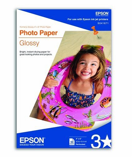Epson Photo Paper Glossy, Perforated, 4 x 6 Inches, 50 Sheets (S041671)