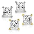 2.00ctw Diamond Princess Stud Earrings (GH/SI1-SI2) in 14K Gold
