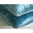 Blue Shimmer - Decorative Pillow Covers - Velvet Pillow Cover with Handmade Beaded Border