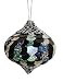3" Black & Silver Glittered Sequined Onion Shape Christmas Ornament