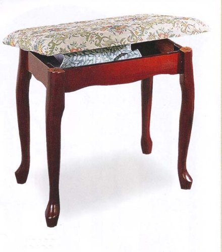 Cherry Vanity Stool Bedroom Wood Storage Bench Seat