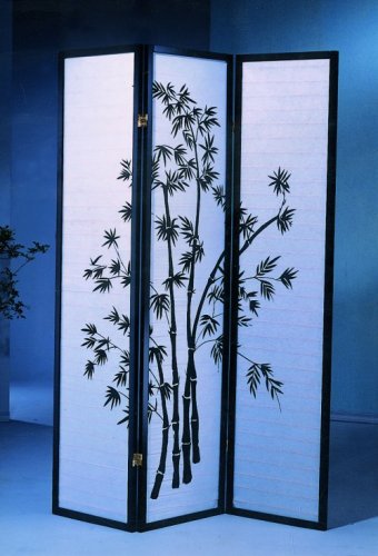 New 3-panel room divider bamboo screen with fiber glass