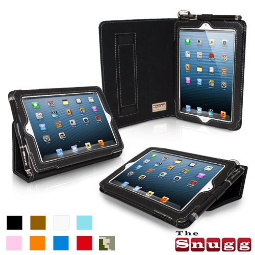 Snugg Ipad Mini Leather Case Cover And Flip Stand Elastic Hand