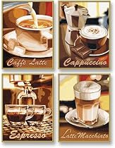 Schipper 609340553 - Malen nach Zahlen - "Kaffeepause", 4 Bilder, je 18 x 24 cm, Karton