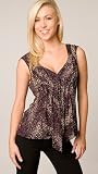 Nanette Lepore Actin' Wild Taupe/Plum Top