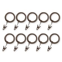 Source Global Unique 10-Pack Curtain Clip Rings, Brown