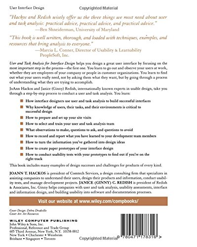 User and Task Analysis for Interface Design