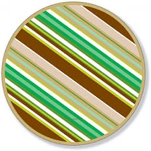 Avocado Green and Brown Stripe Dinner Paper Plates by Inviting Company