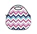 LeeVan Waterproof Getaway Fashion kids' School Lunch Tote Bags Adult Artwork Travel Gourmet Carry Box Portable Cooler Food Container Thick Neoprene Sleeve Lunch Bag - Fuchsia+Teal, Checron