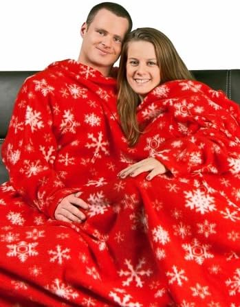 Red Snowflakes Dutch Oven Blanket with Sleeves, ML
