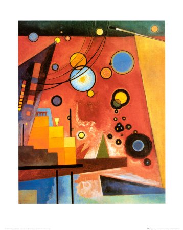 Heavy Red Art Poster Print by Wassily Kandinsky, 16x20
