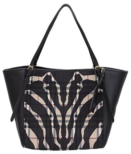 (バーバリー)BURBERRY トートバッグ スモールカンター ホースフェリーチェック ゼブラ 4003381-STONE/BLACK [並行輸入品] 画像