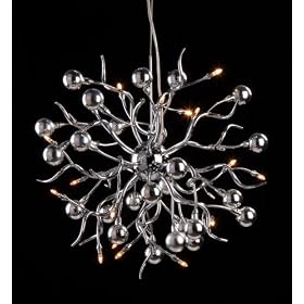 Chrome Branches and Balls 23 Wide Pendant Chandelier