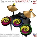 Alecias Swirl 01 Yellow Skin by WraptorSkinz fits Guitar Hero 4 World Tour Drum Set for Nintendo Wii