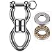 SELEWARE Silent Bearing Swing Swivel, Stainless Steel 1200LB 360Â° Rotational Device Hanging Accessory with Removeable Buckle for Tree Swing, Hammock Chair, Climbing Rope, Yoga, Kids Swing Swivel