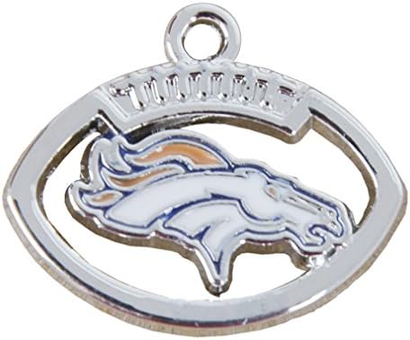 NewBurn Denver Broncos Charm Necklace Enameled Pendant - Silver NoSize