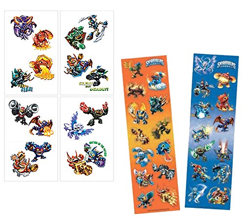 Skylander Birthday Party Goody Bag Favors! Skylander 16ct Temporary Tattoos & Skylander 8ct Sticker Sheets