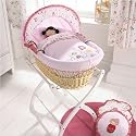 Izziwotnot Cherry Blossom Wicker Moses Basket - Cherry Blossom