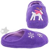 Purple Reindeer Slippers for Women