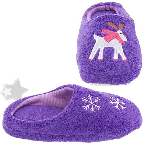 Purple Reindeer Slippers for Women