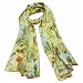 100% Satin Charmeuse Silk Paris Views Long Gold Scarf Shawl