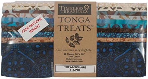 Timeless Treasures CAPRI Tonga Treat Batiks Precut 10-inch Cotton Fabric Quilting Squares Charm Pack Assortment
