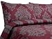 Elite Home Regency Collection Havana 300 Thread-Count 100-Percent Cotton Sateen Reversible King Size 3-Piece Duvet/Sham Set, Wine/Charcoal