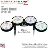 Kearas Peace Signs on White Skin by WraptorSkinz fits Rock Band Drum Set for Nintendo Wii, XBOX 360,