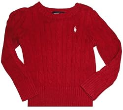 Polo by Ralph Lauren Boy's Sweater Cranberry with White Pony Size 3/3T